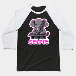 Elephant Selfie Baseball T-Shirt